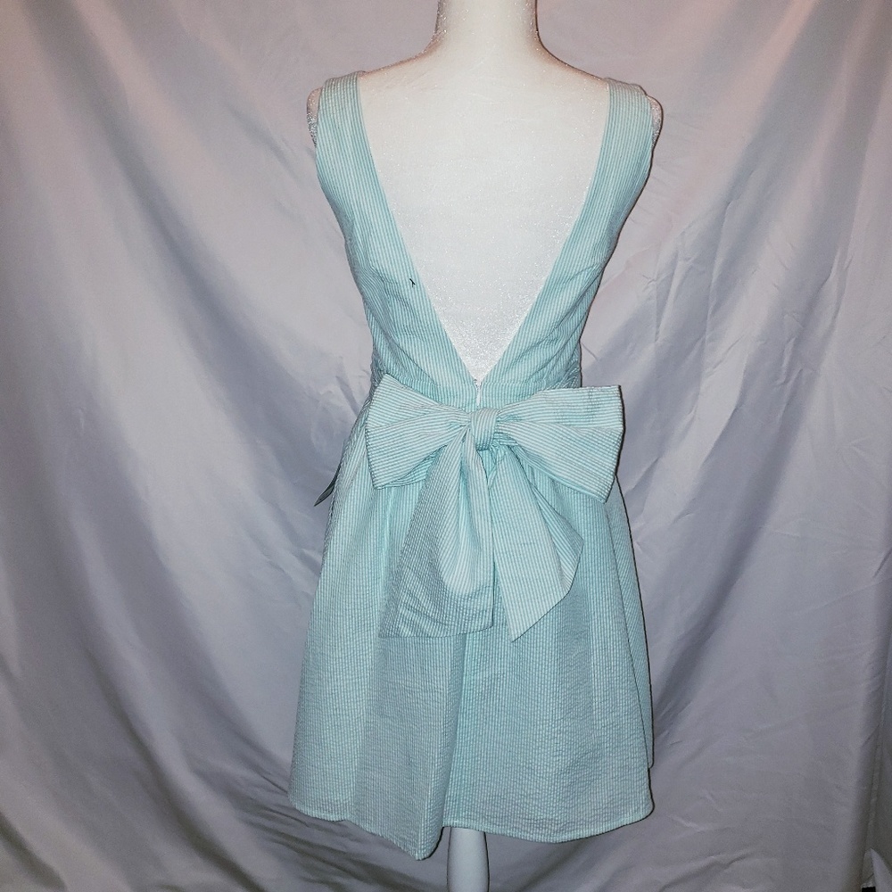 NWT Lauren James Sz Small Green White Dress - Picture 2 of 5